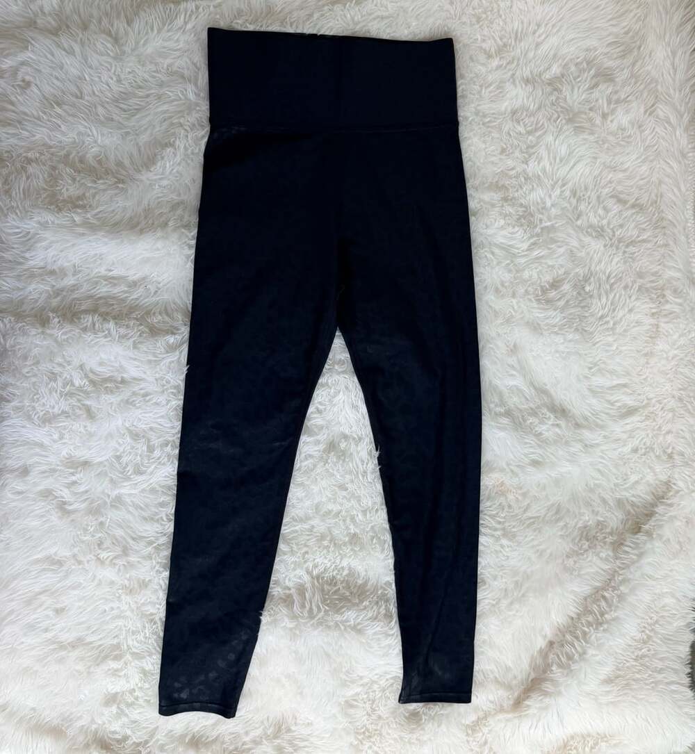 Carbon38 Black Animal Print High-Waist Leggings Size M